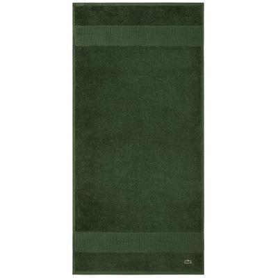 Handtuch LACOSTE "LLECROCO", grün (vert), B:50cm L:100cm, Frottier, Obermaterial: 100% Baumwolle, Handtücher, mit Label-Applikationen