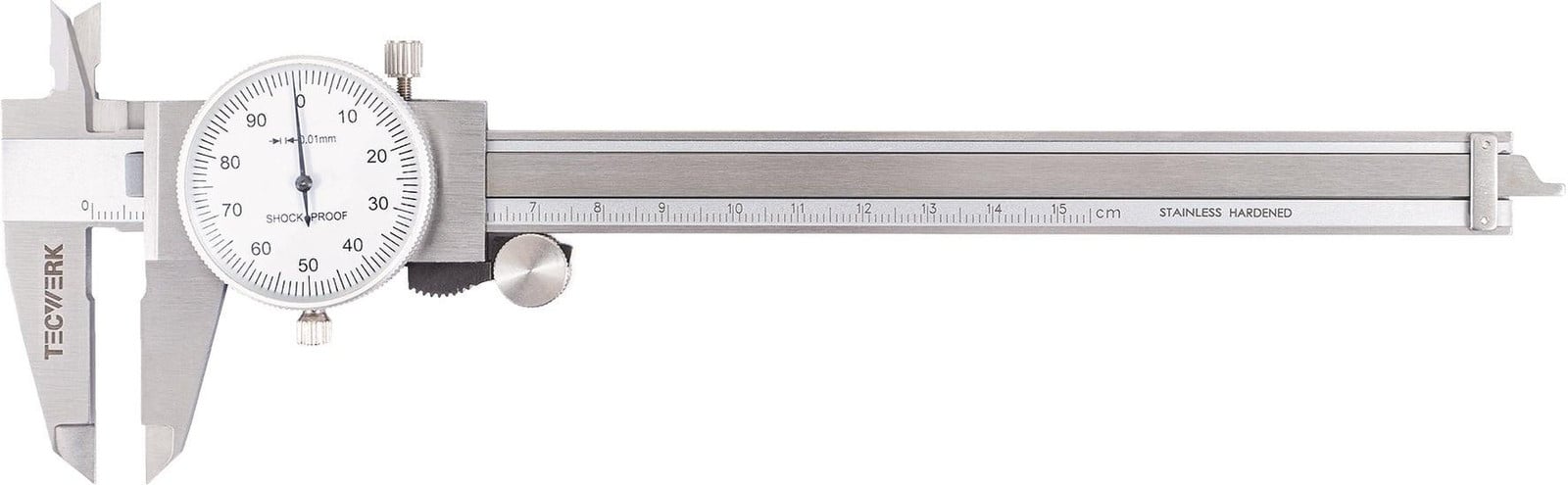 TECWERK Uhrmessschaal DIN 862 met 1 mm schaalverdeling, 150 mm