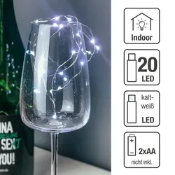 Hellum LED-Lichterkette "Tauperlen" 20 LEDs batteriebetrieben IP20