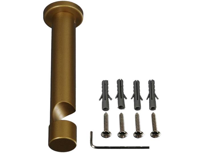 Träger LIEDECO, grau (messingfarben), Ø:2cm, Gardinenstangenhalterungen, Träger, für Gardinenstangen Ø 20 mm