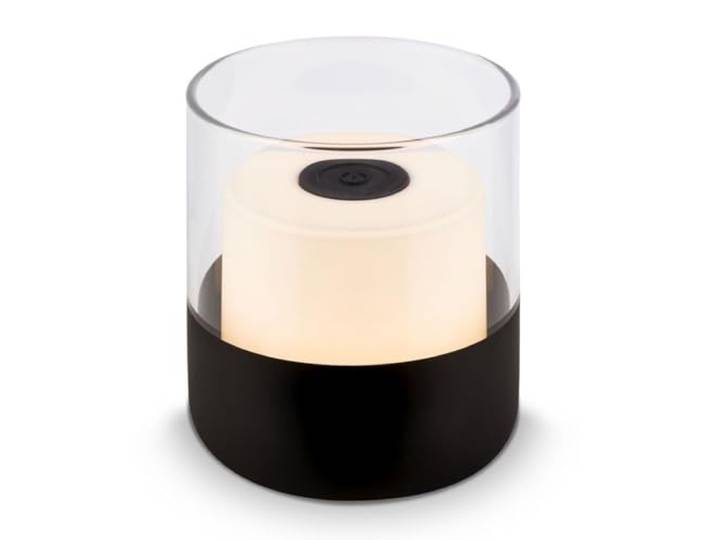 BRILONER – Mini LED Tischlampe Kabellos mit Glas, Dimmbare Nachttischlampe Touch, Schreibtischlampe, Leselampe, Tischleuchte Outdoor & Indoor, Camping Lampe, Warmweißes Licht, 9x10 cm, schwarz