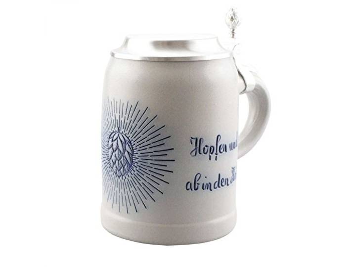 Bavariashop PREMIUM Bierkrug Holy Hopfen Bierkrug personalisiert mit Gravur Bier Krug mit Name 0,5 Liter