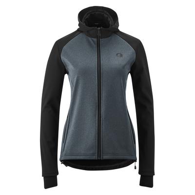 Radtrikot GONSO "TARAVO", Damen, Gr. 34, grau (anthrazit), 100% Polyester, hoch geschlossener Ausschnitt, Trikots, Damen Softshell-Hoodie, Windjacke winddicht und atmungsaktiv