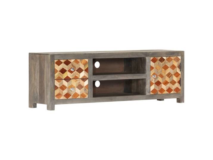 vidaXL TV-Schrank TV-Schrank Grau 120x30x40 cm Massivholz