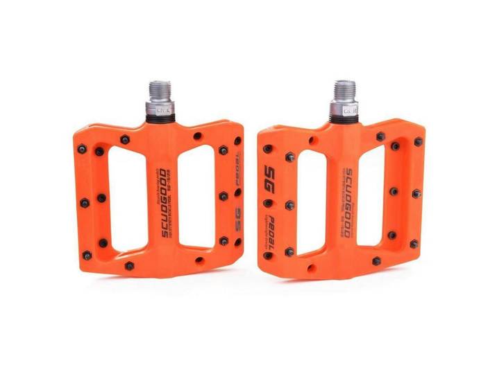 Fahrradpedale Orange Nylon Faser 9/16 Zoll Kugellager Rutschfest, Kunststoff, 10.7x1.8x12.4 cm, Freizeit & Co, Sport & Fitness, Fahrräder, Fahrradzubehör