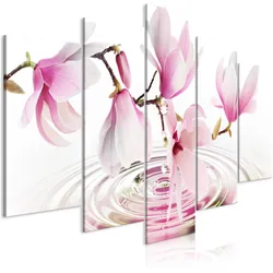 Artgeist, Bilder, Magnolias over Water (5 Parts) Wide Pink (100 x 50 cm)