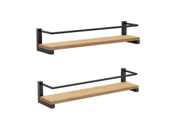 OPY Étagère à Épices en Bois de Pin Lot de 2 Pte-épices Murale Étagère de Rangement de Cuisine pour Épices DESSERTE DE CUISINE