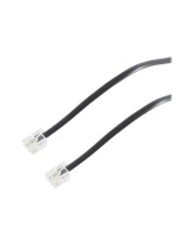 S-Impuls Telefonkabel RJ-11 6-polig M bis M 1.5 m flach Schwarz (70083-1.5)
