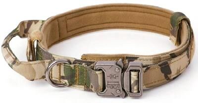 Uplift Essentials Tactical Military Dog Collar With Integrated Control Handle camouflage xl