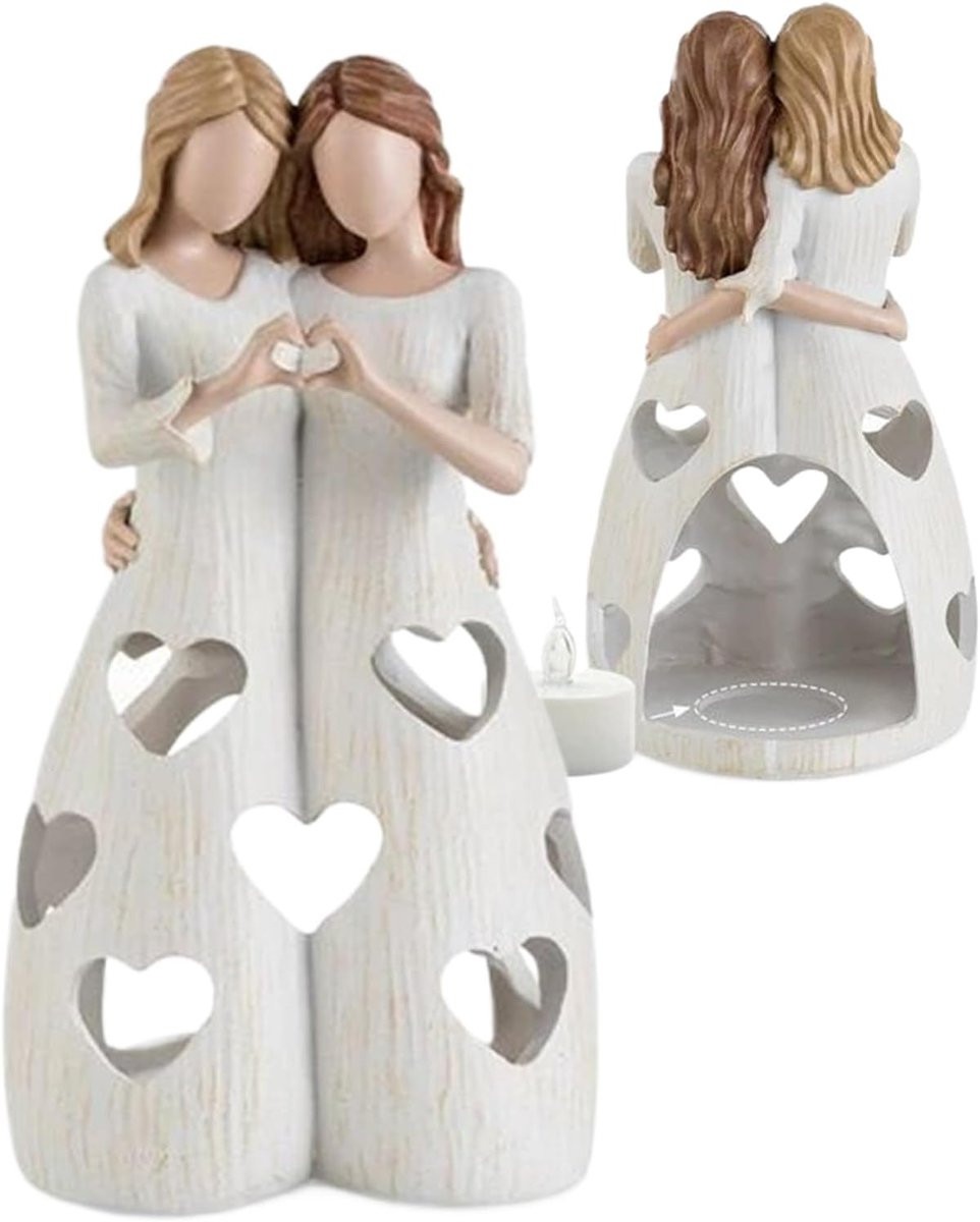 Zuster Beeldje Vriendschapsfiguur Decoratie Handgemaakt B: 13 cm, L: 24,5 cm