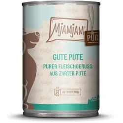 MJAMJAM Purer Fleischgenuss 400g Dose Hundenassfutter 6 x 400 Gramm gute Pute pur