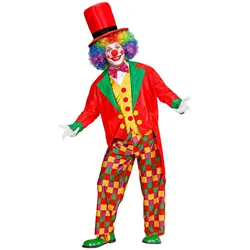 Widmann Super Clown mit Frack, Weste, Fliege, Hose, Hut (XXL)