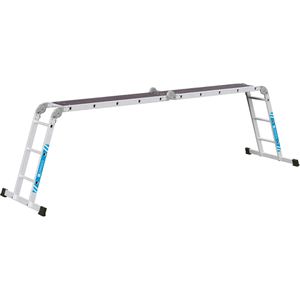 Zarges Gelenkleiter Multitec M, 42379, Länge 4,74m, mit Plattform, 2 x 3 + 2 x 5 Sprossen