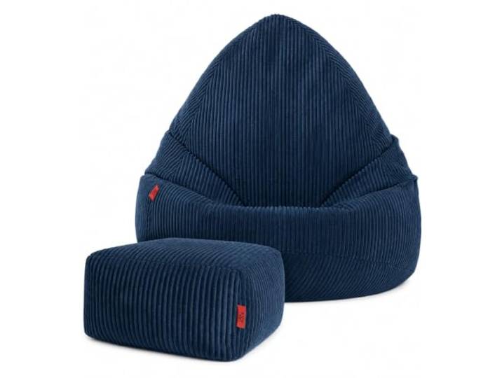 Sitzsack Kinder 75x75x100 cm BOHO mit Hocker - Sitzsack Erwachsene mit Füllung - Weicher Sitzsack Cord - Pouf für Kinderzimmer - Indoor Sitzsäcke - Bean Bag - Lounge Sessel - Wohnzimmer Möbel