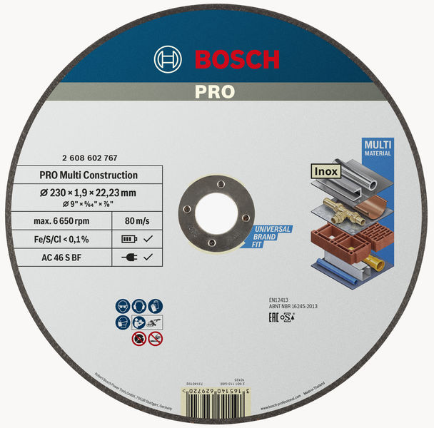 Bosch PRO Multi Material Trennscheibe, 230 x 1.9 x 22,23 mm 2608602767