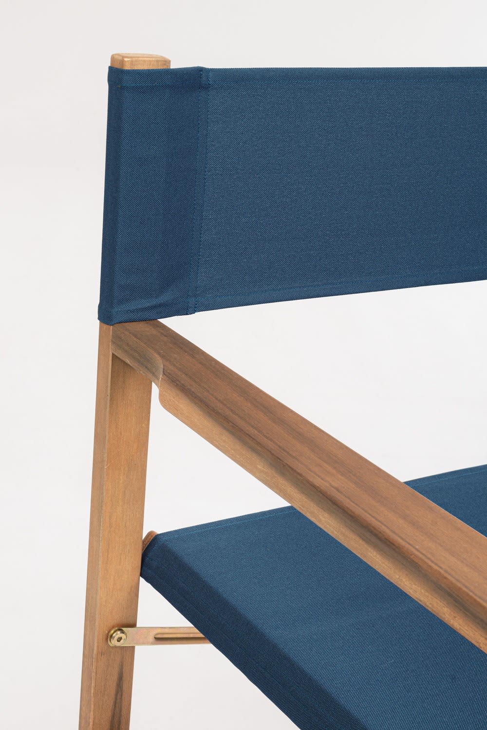 No Brand Chaise de réalisateur en bois et tissu polyester bleu Bleu 52x83x59cm