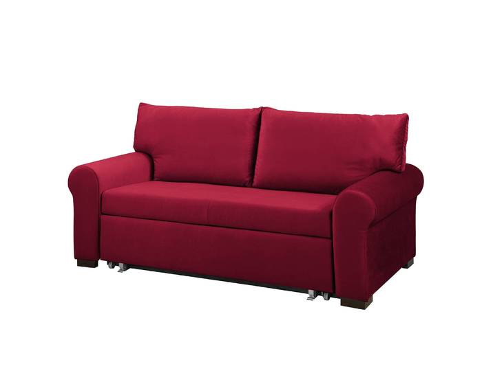 Schlafsofa Country Deluxe Rot/Rot Samt Krysia 185cm mit Schlaffunktion Glamour
