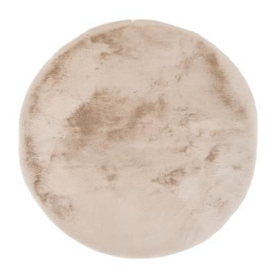 Hochflor-Teppich OCI DIE TEPPICHMARKE "ROCKY SOFT, Fell Haptik", beige, H:35mm Ø:160cm, Polyester, Teppiche, Kunstfell, weich, kuschelig, maschinell gewebt, Kaninchen Haptik