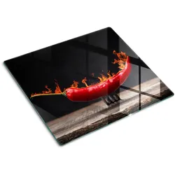 GLASPLATTE 60x52 cm Chili-Pfeffer