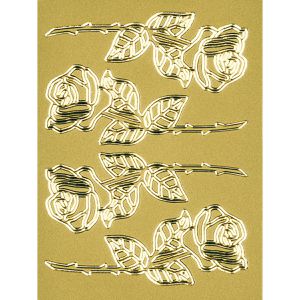 bsb Sticker Relief-Sticker 06-805, gold, Rosenmotive, 4 Aufkleber, 4 Stück