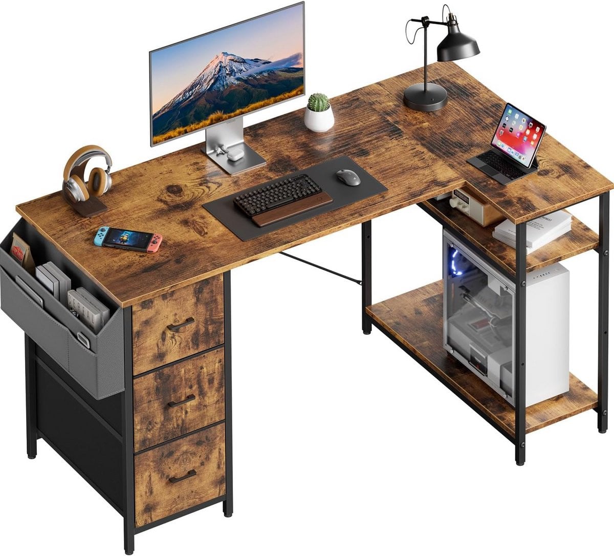 L-vormig Gaming Hoekbureau voor Home Office en Computergebruik