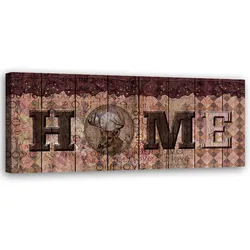 WANDBILD retro home schriftzug