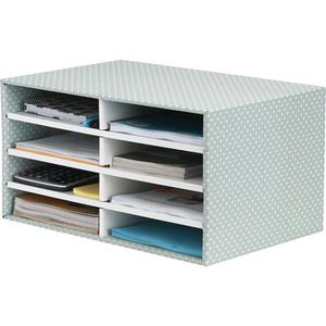 Bankers-Box Sortierstation Style 4482601, A4, 8 Fächer, 4 Etagen, Pappe, grün / weiß