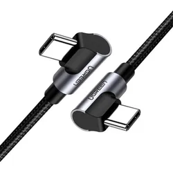 Ugreen Ladekabel – USB-C auf USB-C für Smartphones und anderes, 90 Grad Winkel beidseitig, 60W, 2 m
