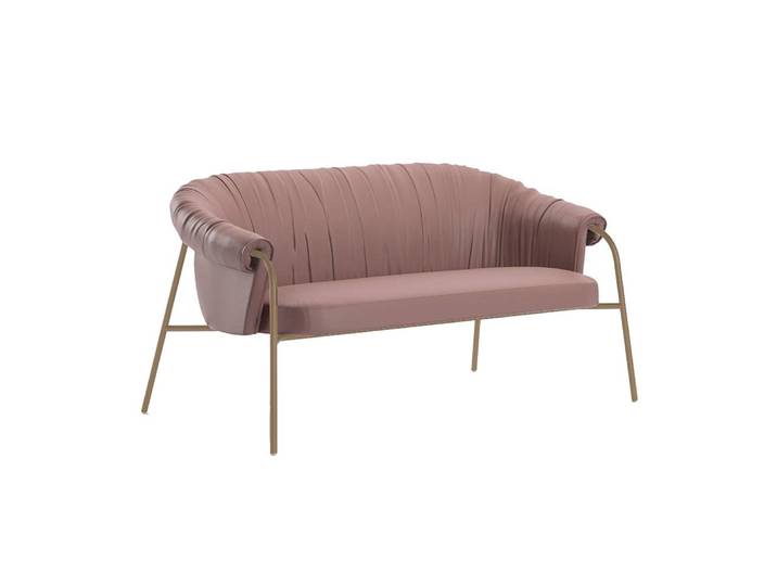 ALMA DESIGN canapé SCALA avec structure en acier verni bronze (Cat. PE1 Lotus - Métal et cuir)