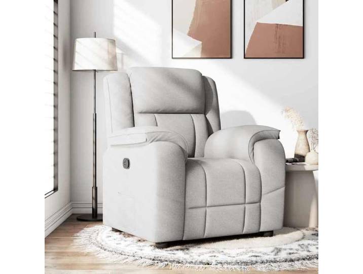 Printemps/été 2025  Fauteuil Relax SOLOMON Fauteuil inclinable gris nuage tissu - 96x99x102 cm LV5151