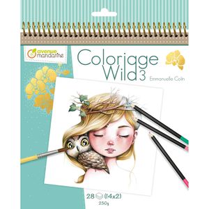 Avenue-Mandarine Malbuch Wild 3, für Kinder, 28 Seiten, ab 5 Jahre, 2 Stück