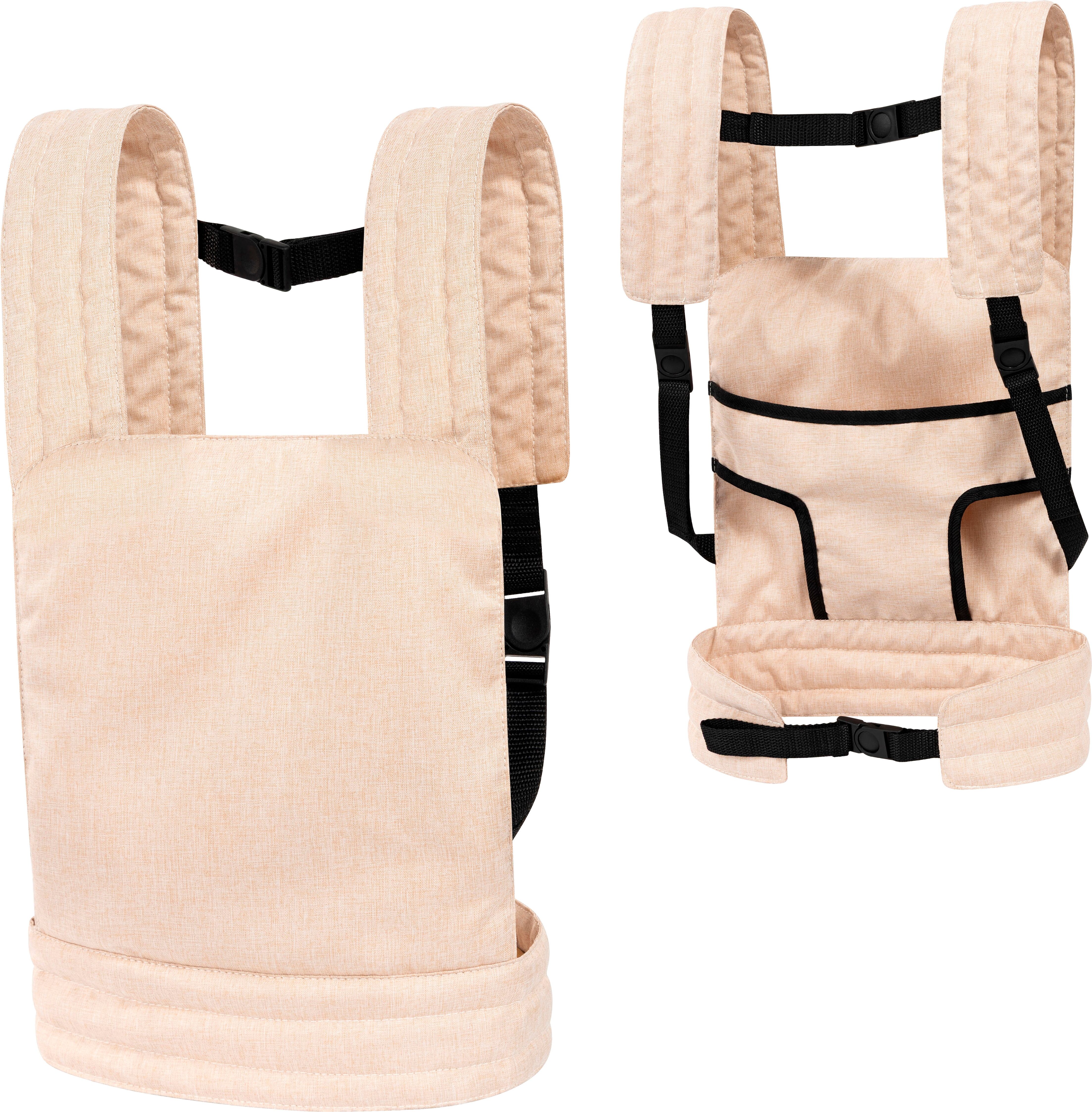 Puppen Trage BAYER "grau/rosa Schmetterling", beige (schleife beige), Puppenausstattungen, KinderB:31cm H:1cm L:32,5cm, Puppen Trage, B:31cm H:1cm L:32,5cm