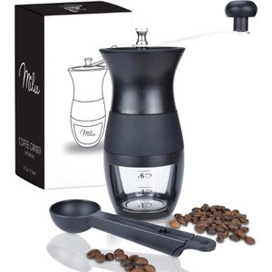 Milu Kaffeemühle 5084, 3-teilig, manuell, schwarz, mit Kegelmahlwerk, Füllmenge 50g