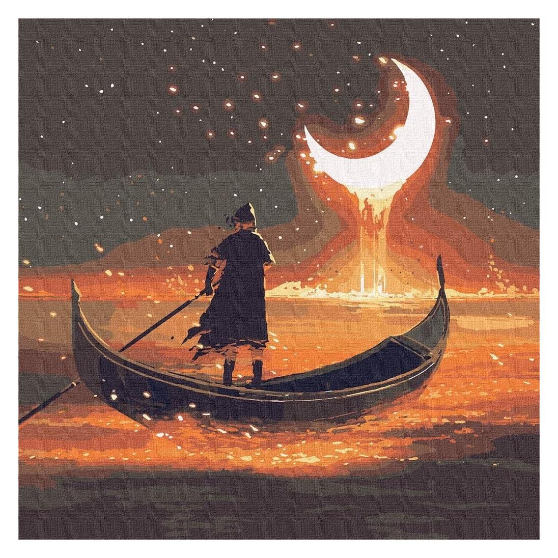 Malen nach Zahlen - Auf dem Weg zum Mond 50x50 (488410)