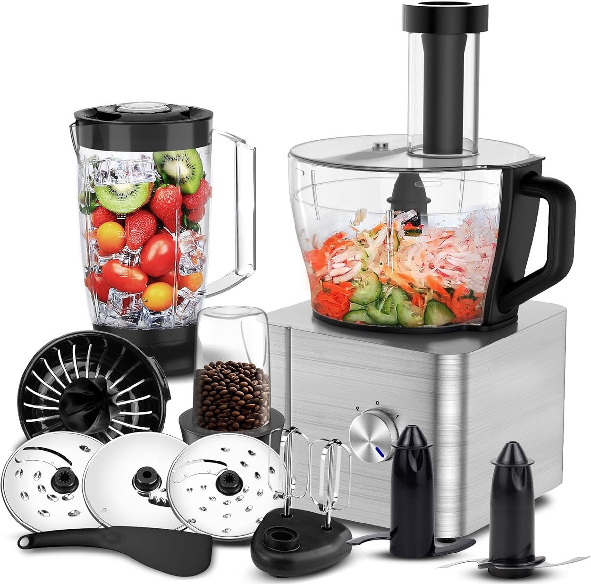 Keukenmachine Food processor met 1100 W en 3,2 liter mengkom