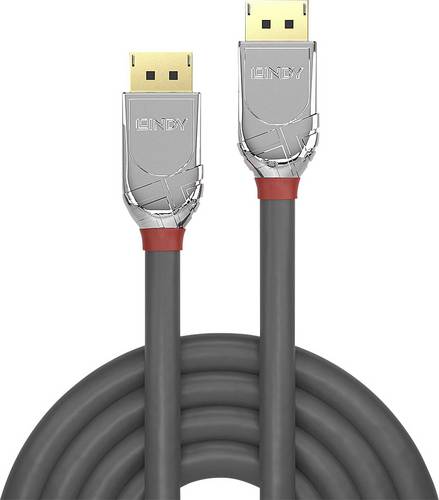 LINDY DisplayPort Anschlusskabel DisplayPort Stecker, DisplayPort Stecker 3.00 m Grau 36303 DisplayPort-Kabel