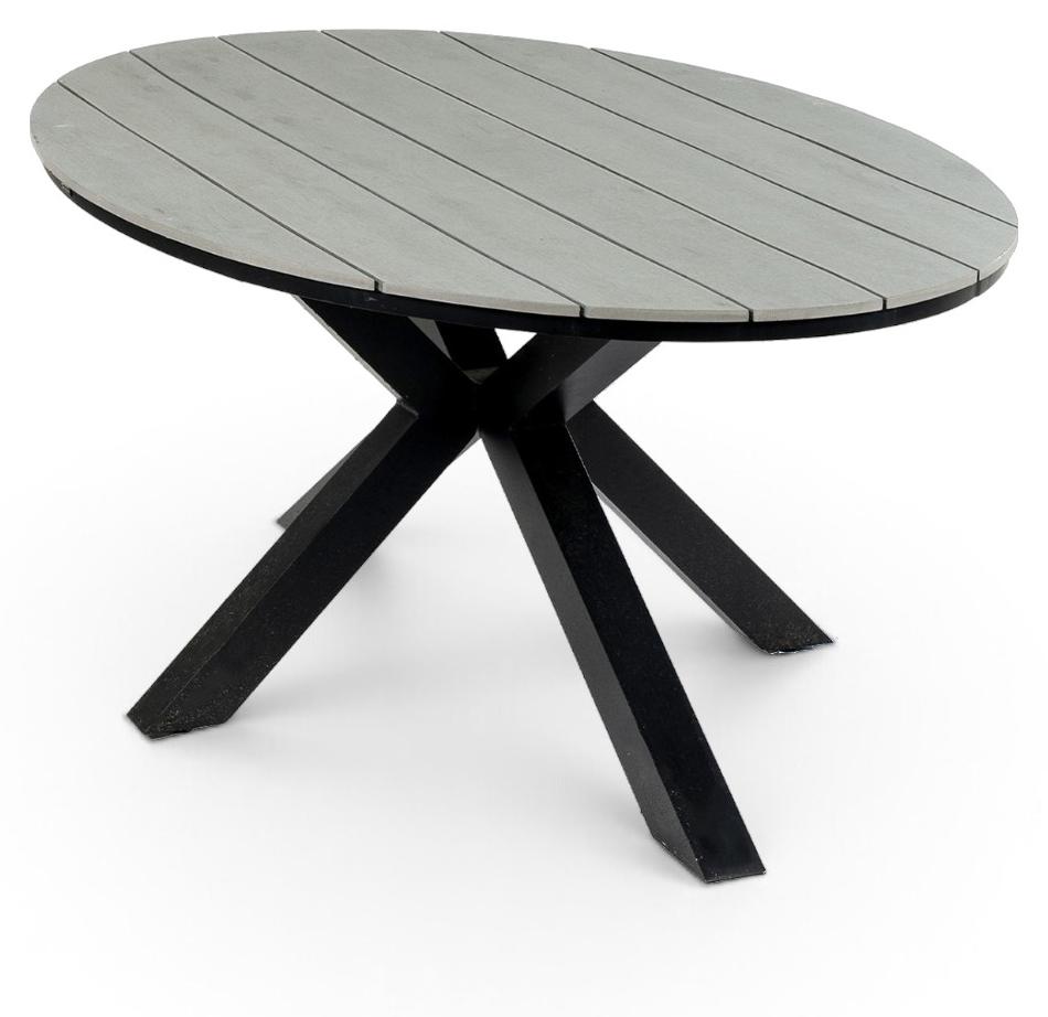 Ovaler Gartentisch | Limasol 180 x 115 cm | Polywood & Aluminium | Grau