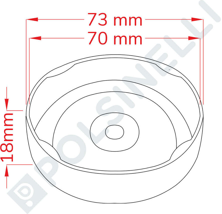 Polsinelli Bouchon haut Noir Ø70 avec flip pour bocal Ergo (550 pcs.)