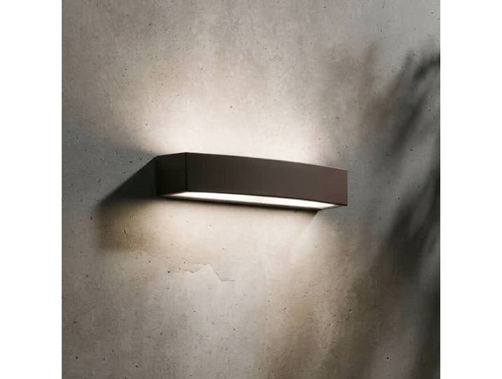 IDEAL LUX Außenwandleuchte Andromeda, dimmbar, braun / rost, für Badezimmer, Aluminium, Modern, Wandlampe