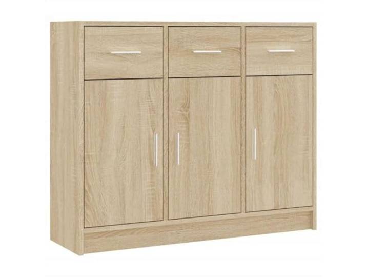 Fisinber Sideboard Sonoma-Eiche 91x28x75 cm Anrichte Beistellschrank Kompakter Holzwerkstoff-Stauraumschrank mit Türen für Wohnzimmer und Flur. Pflegeleichte Sonoma-Eiche-Optik.