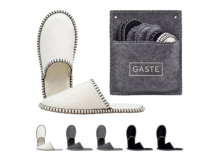 Relaxdays 6 paires de chaussons en feutre