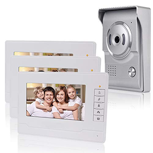 KDL Smart Home Video-intercomsysteem met 7 inch video deurbel en 3 binnenmonitoren