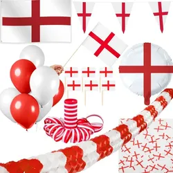 England Georgskreuz Party Deko Set 237 tlg. Partyset Partydeko rot weiß St. George Fussball WM EM