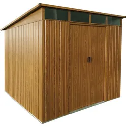 Pergart Metallgerätehaus Lübeck II 86 - 89 224 x 267 cm (Modell 89) holzoptik