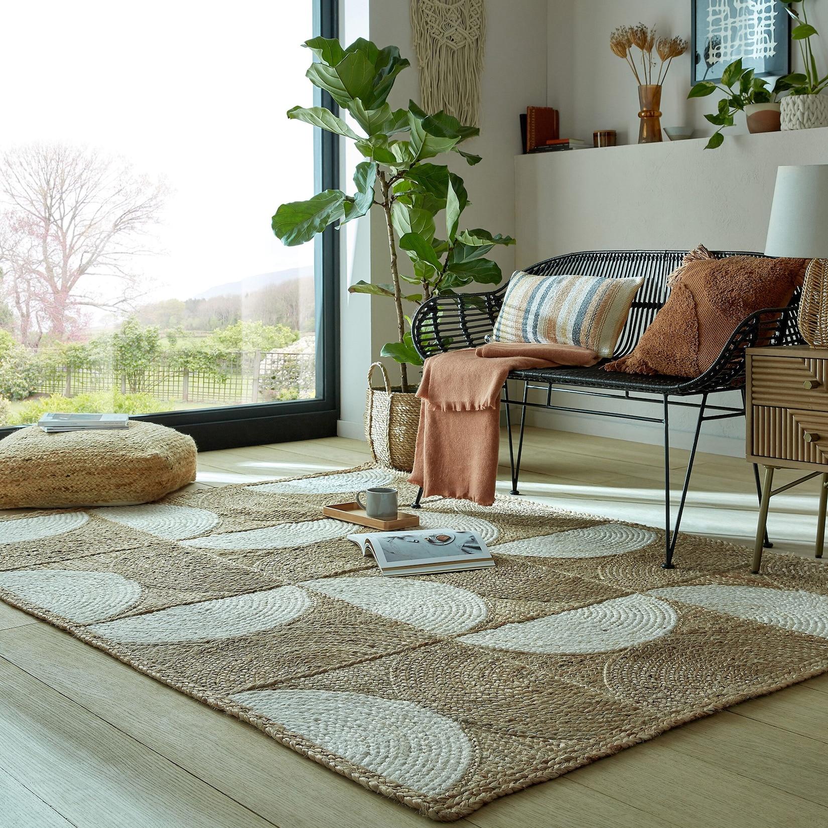 Jute-Teppich geometrisch Natur 200 x 290 cm - HOLT Kadima Design