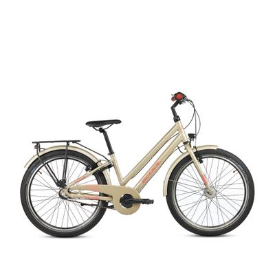 Kinderfahrrad S’COOL "S'COOL chiX pro" Gr. 35, beige (champagner, hellrot), Fahrräder, Kinder, 35cm, 24 Zoll (60,96cm)