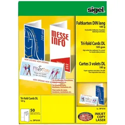 Sigel, Kopierpapier, Faltkarten (185 g/m2)