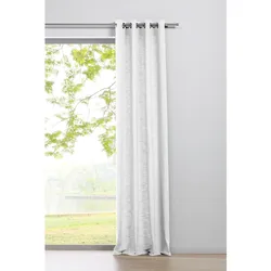 Ondeco Ösenschal Blickdicht Schals Gardinen Öse Ösengadine Vorhänge 1er Set Farbe: Weiß, Größe: 135x245 cm
