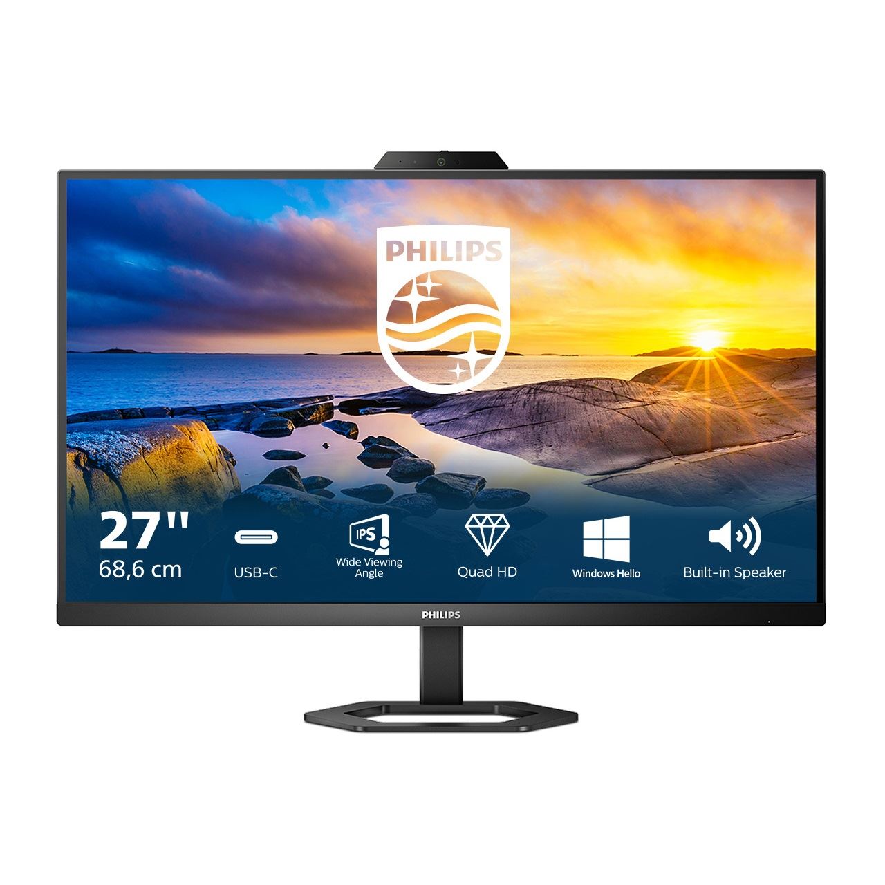 27" (68,58cm) Philips 5000er Serie 27E1N5600HE schwarz 2560x1440 1x DisplayPort 1.2 / 1xHDMI 1.4 / 1x USB-C 3.0 mit DisplayPort