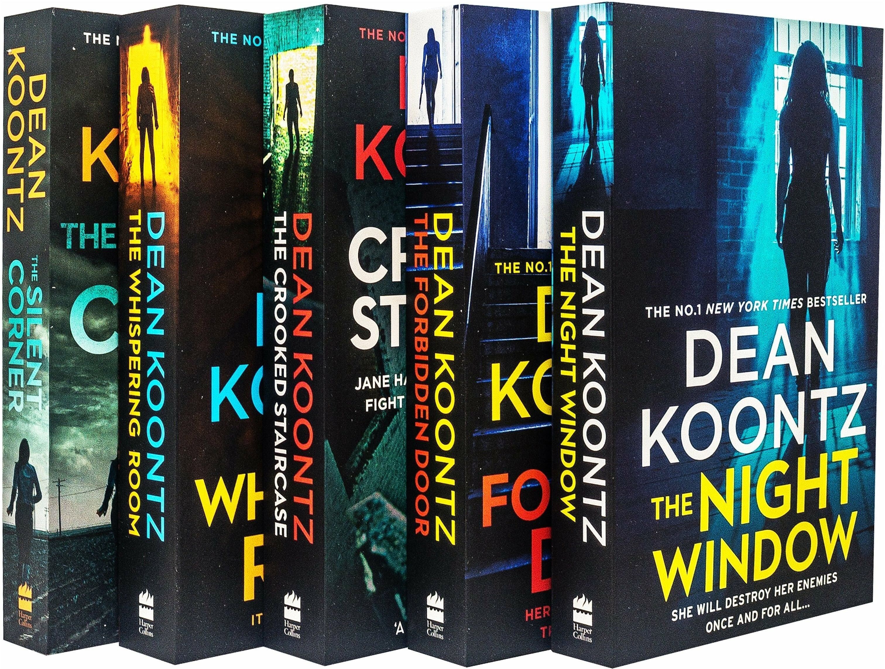 HARPERCOLLINS Dean Koontz Jane Hawk Thriller Series 5 Books Collection Set   The Silent Corner, The Whispering Room, The Crooked Staircase, The Forbidden Door & The
